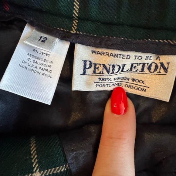 Pendleton Plaid Pants - Green and Blue - Picture 2 of 3